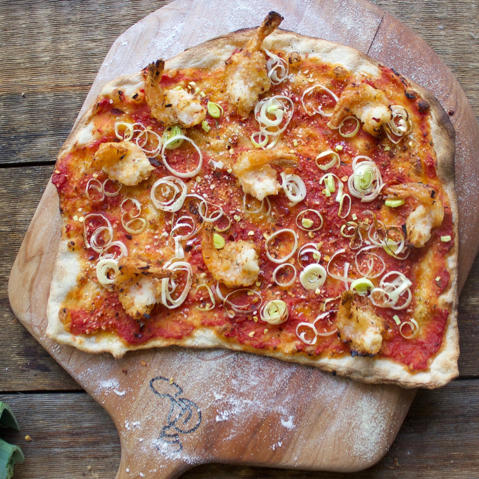 Spicy Coconut Shrimp Pizza