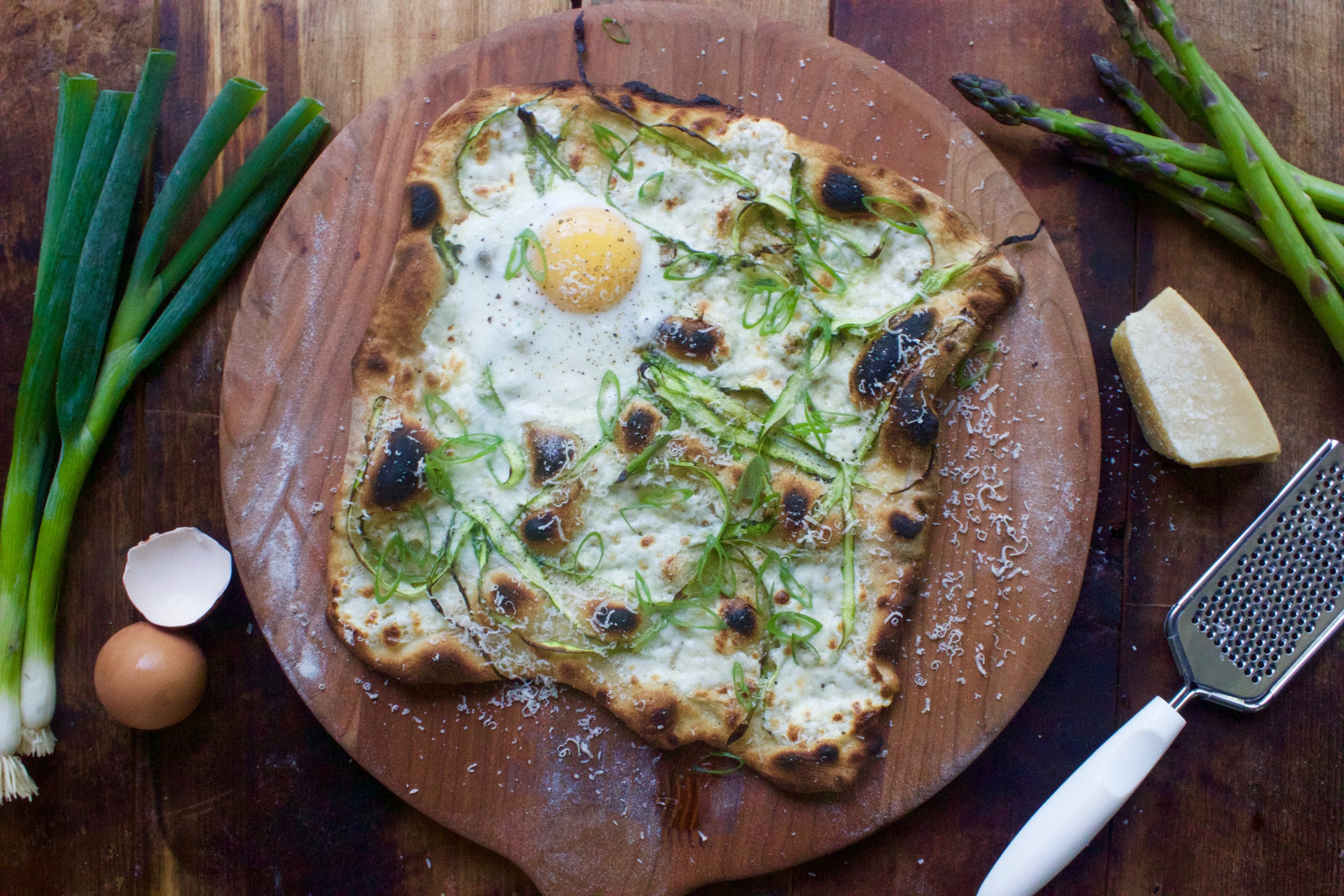 Homemade Spring Asparagus and Egg Pizza