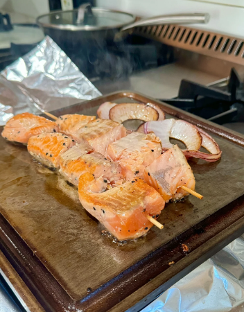 Delicious Salmon Kebabs on the Baking Steel Mini