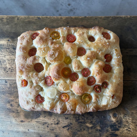 Cherry Tomato Focaccia (No-Knead, 80% Hydration, Overnight Dough) - Baking Steel ®