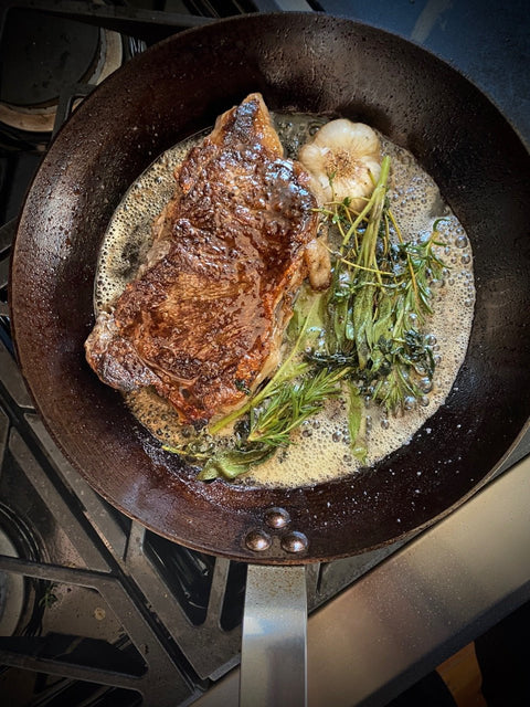 Frying Pan New York Strip Cast Iron Skillet Recipe Ribeye Cast