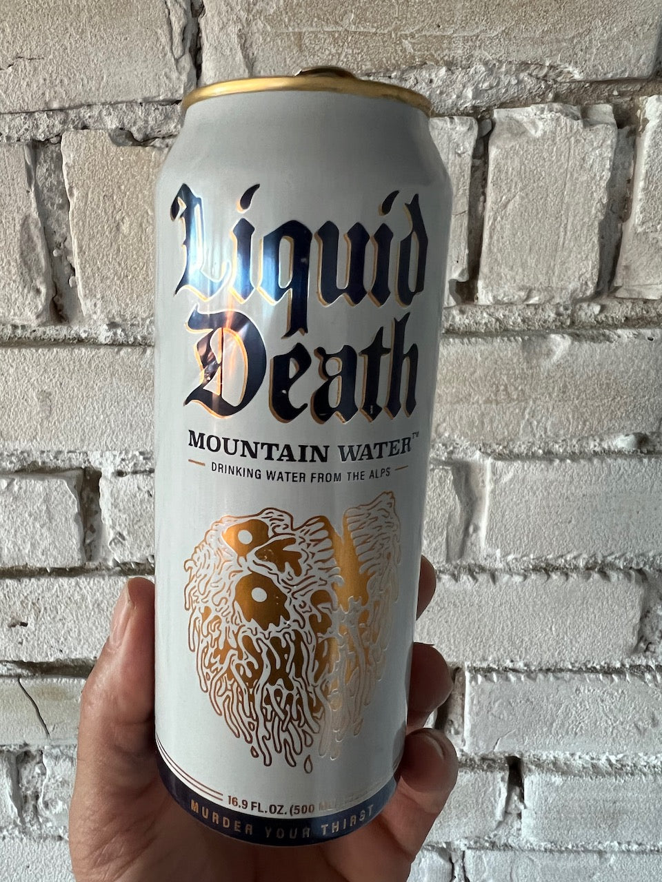 Can of liquid death mountain water