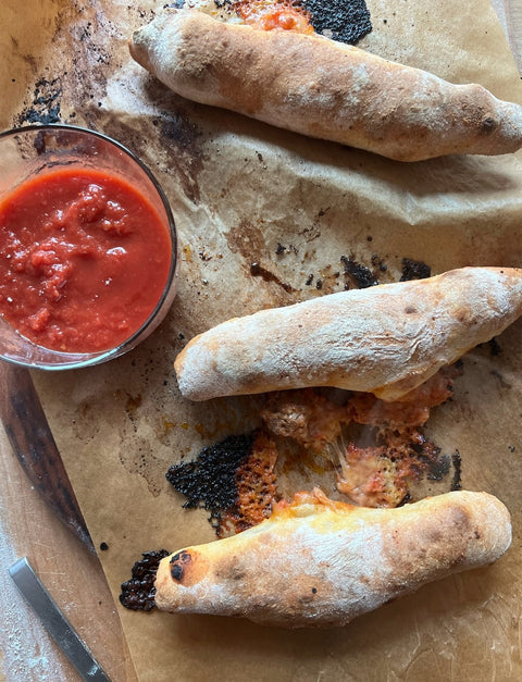 Baking Steel Cheesy Meatball Sub Sticks