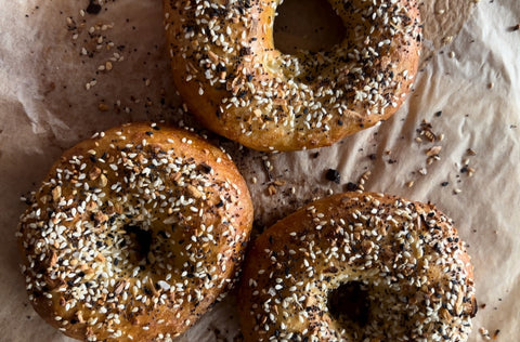 Freshly baked homemade bagels